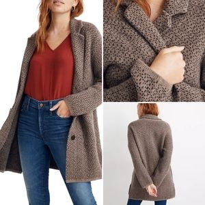 Madewell Birds Eye wool blend sweater coat